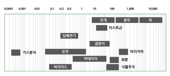 대기중 입자의 크기